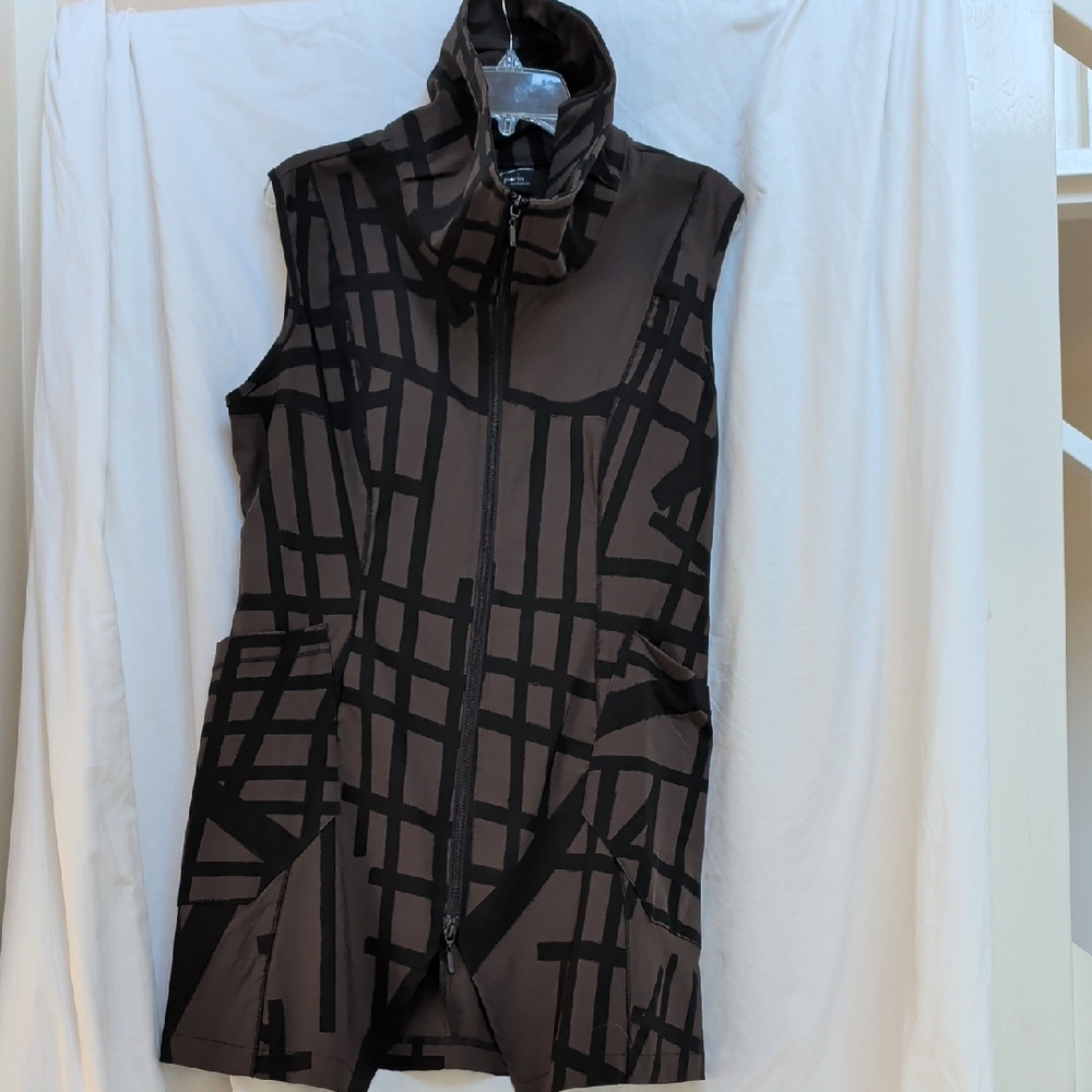 Geometric Black and Brown Women's Vest